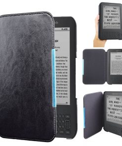 6" Leather Case Drop-Proof Protective Cover for Kindle 3 (Model D00901)