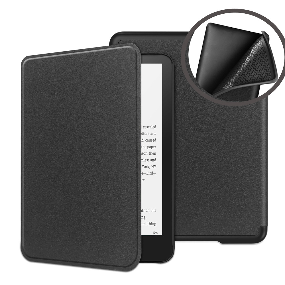 7" Flip Soft TPU Shell Leather Case Drop-Proof Protective Cover for 2024 Kindle Colorsoft Signature Edition