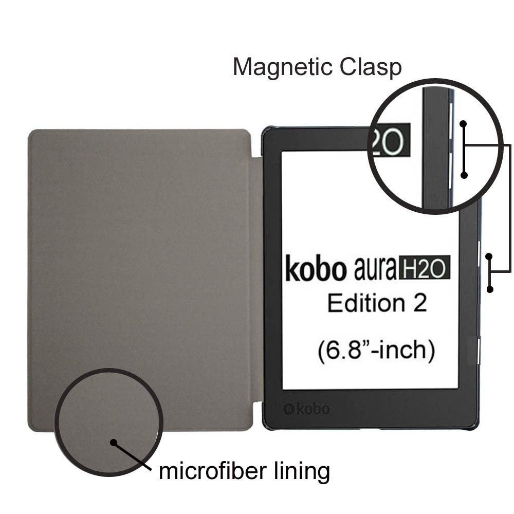 6" Flip Leather Case Drop-Proof Protective Cover for Kobo Aura Edition 2 (Model N236) - Image 3