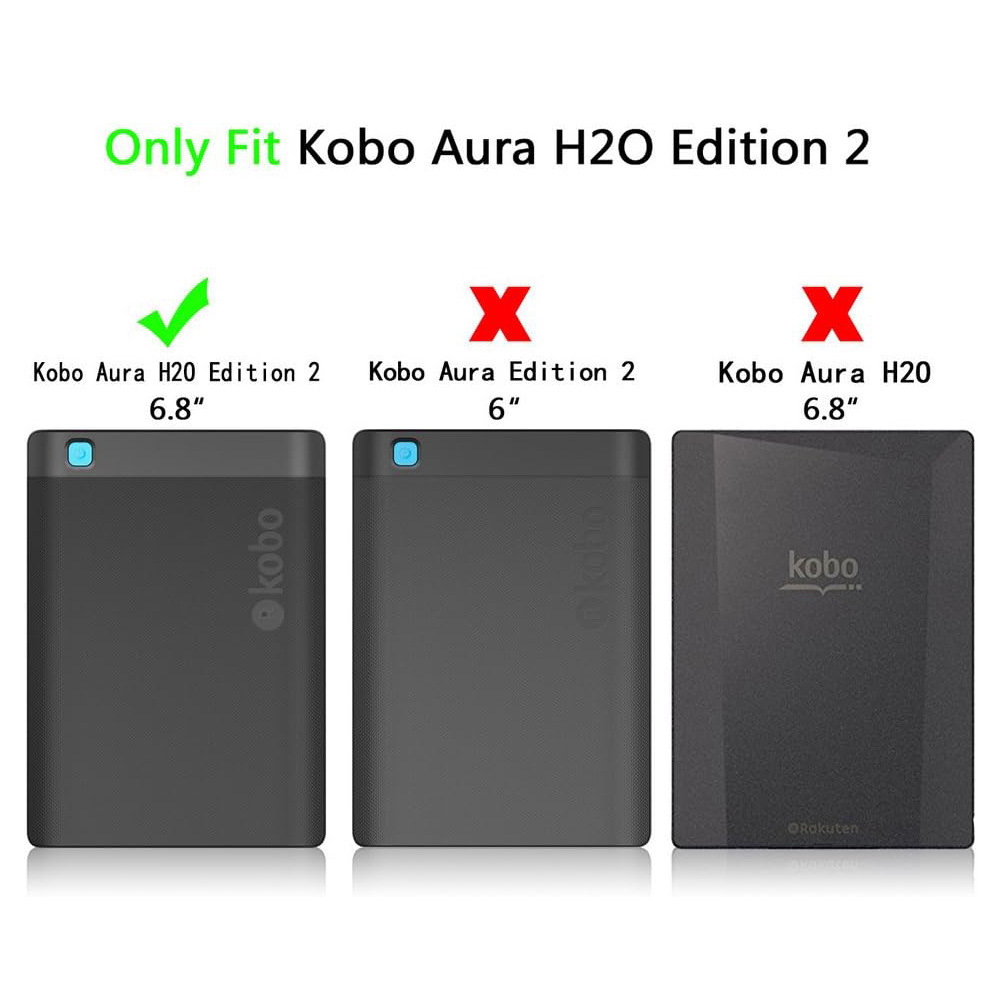 6.8" Flip Leather Case Drop-Proof Protective Cover for Kobo Aura H2O Edition 2 (Model N867) - Image 8