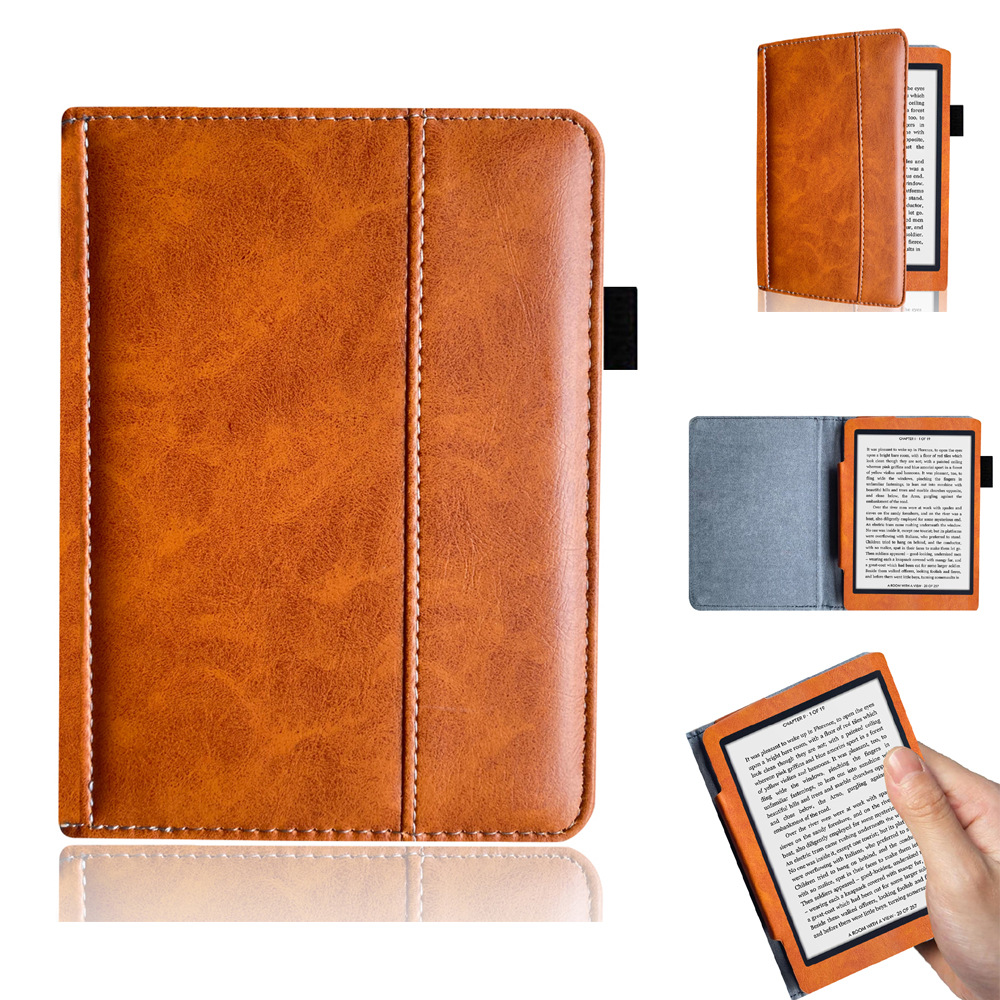 6" Flip Leather Case Drop-Proof Protective Cover for Kobo Aura Edition 2 (Model N236)