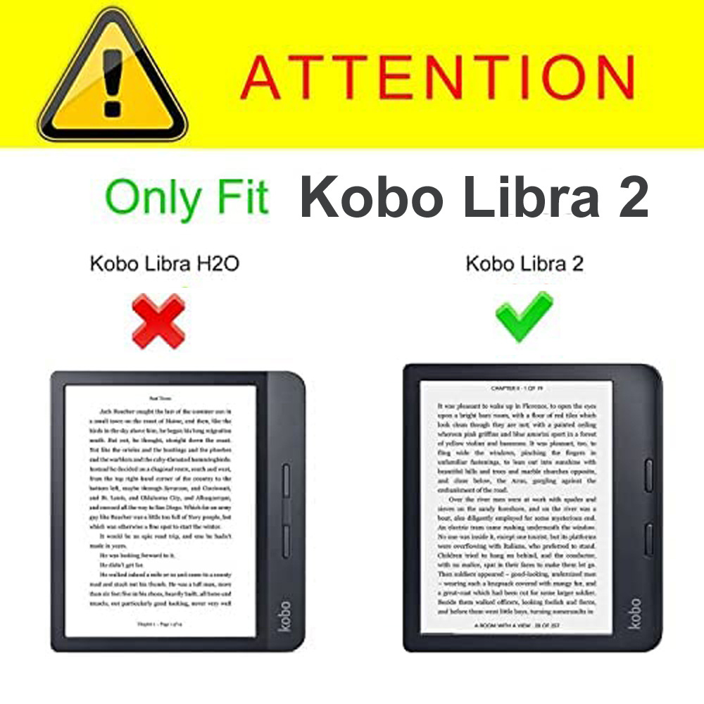7" TPU Soft Shell eBook Case with Transformers Magnetic Closure for Kobo Libra 2 (Model N418) - Image 6