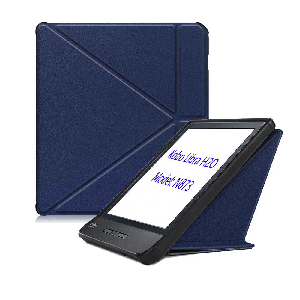 7" Premium Folio Cover E-Reader Leather Case for Kobo Libra H2O (Model N873) - Image 11
