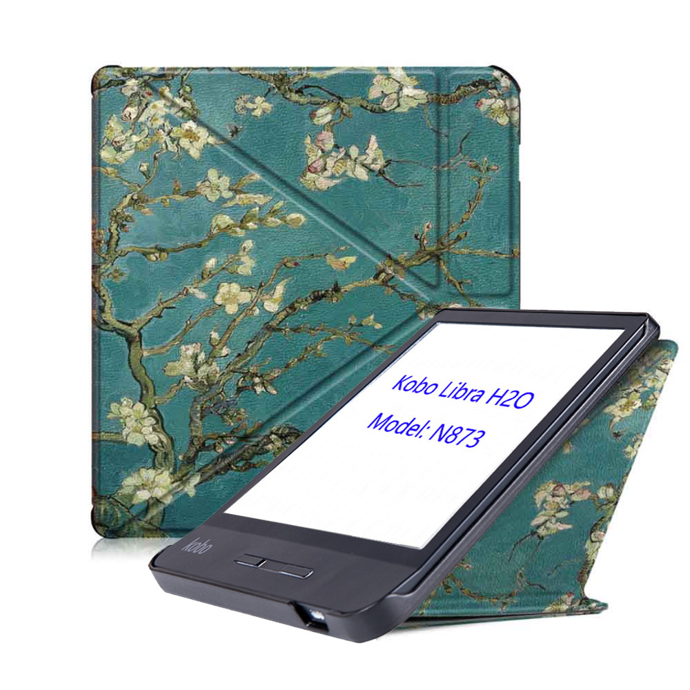 7" Premium Folio Cover E-Reader Leather Case for Kobo Libra H2O (Model N873) - Image 13
