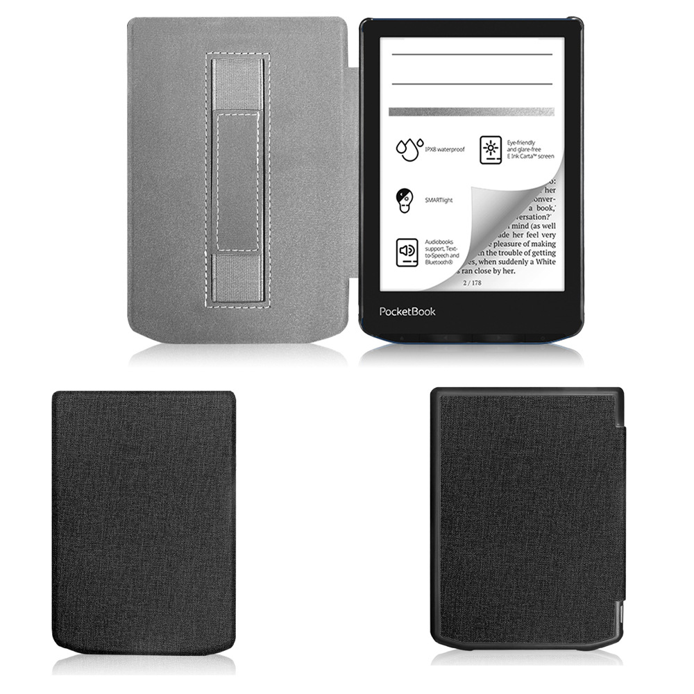 Tablet Case Ebook Cover with Fabric Grain Full-body Shell for Pocketbook Verse Pro Color PB634K3 - Image 4