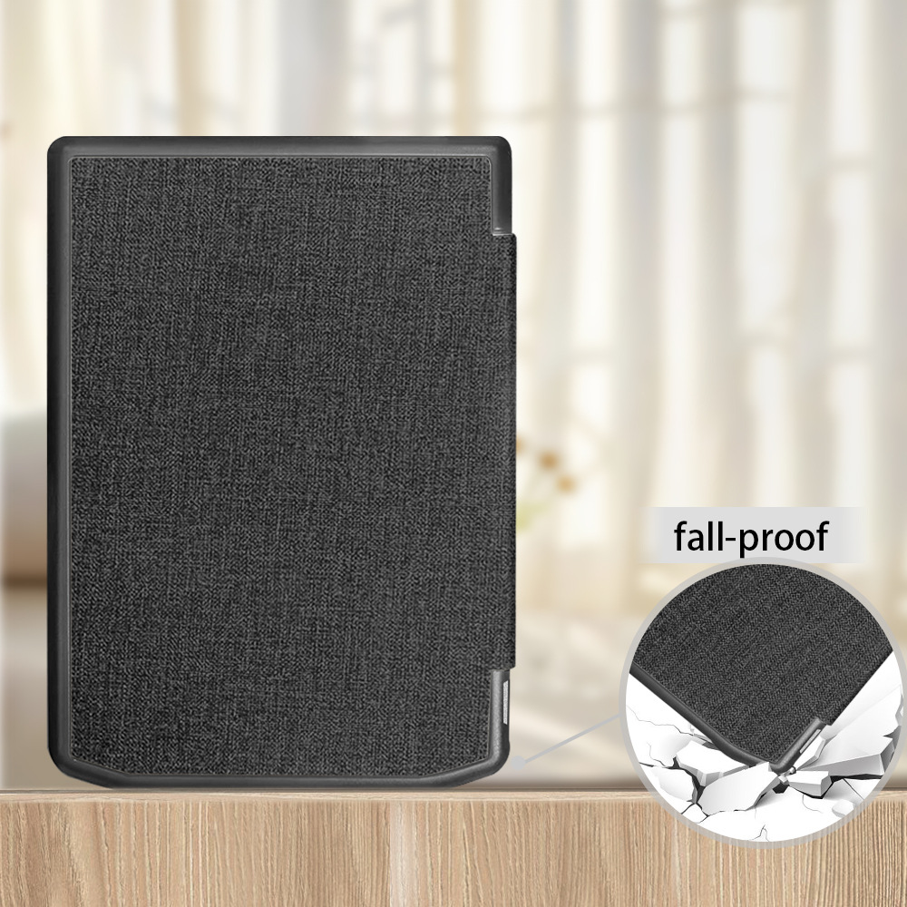 Tablet Case Ebook Cover with Fabric Grain Full-body Shell for Pocketbook Verse Pro Color PB634K3 - Image 3