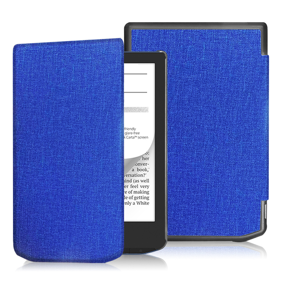 Tablet Case Ebook Cover with Fabric Grain Full-body Shell for Pocketbook Verse Pro Color PB634K3