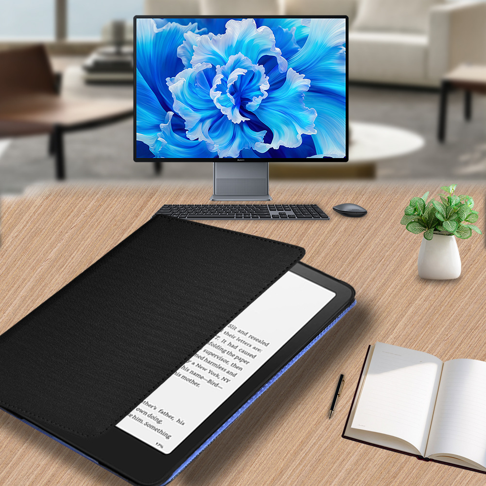 7" Leather Case Drop-Proof Protective Cover with Hand Strap for Kindle Colorsoft (Model SA569P) - Image 3