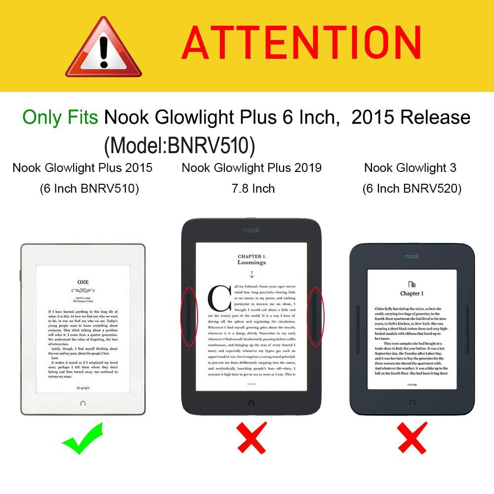 6" Flip Leather Case Drop-Proof Protective Cover for Nook 5 (Model BNRV510)/ Nook GlowLight Plus 2015 Released - Image 5