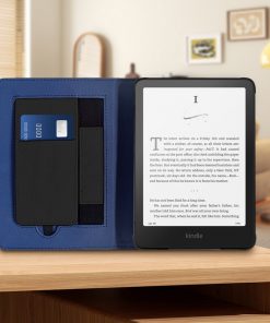 Alternative view of 7" Leather Case Drop-Proof Protective Cover with Hand Strap for Kindle Colorsoft (Model SA569P)