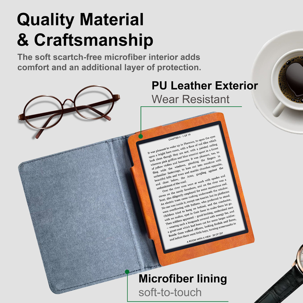 6" Flip Leather Case Drop-Proof Protective Cover for kobo Nia (Model N306) - Image 4
