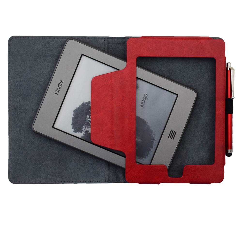 6" Leather Case Drop-Proof Protective Cover for Kindle Touch D01200 - Image 4