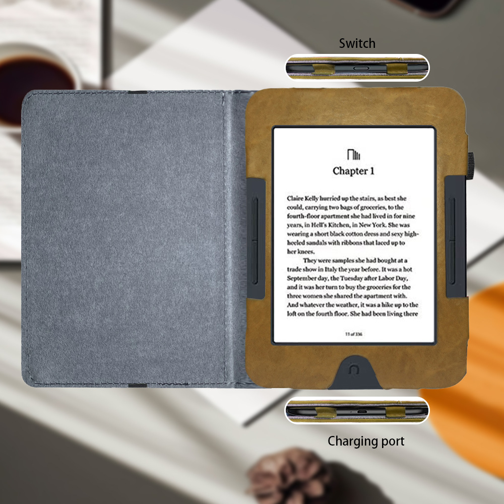 6" Flip Leather Case Drop-Proof Protective Cover for Nook Glowlight 3 (Model BNRV520) 2019 Released - Image 4