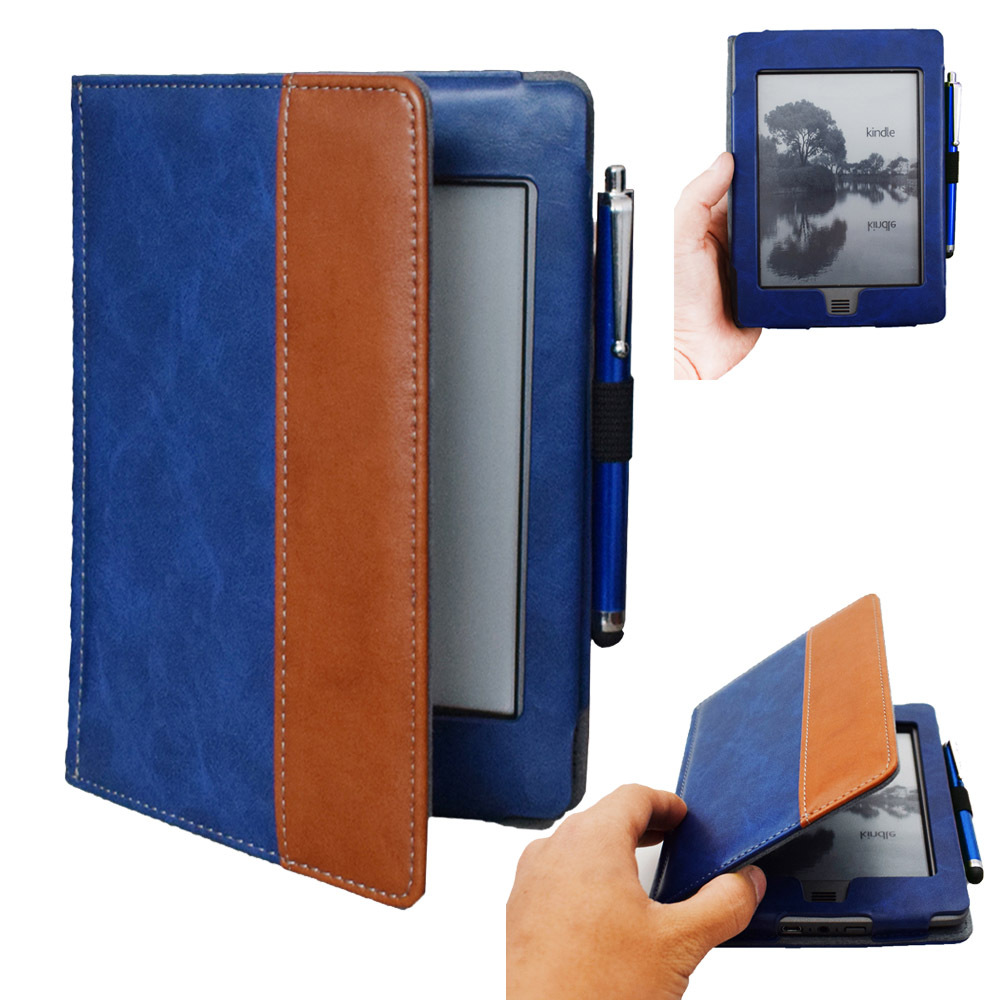 6" Leather Case Drop-Proof Protective Cover for Kindle Touch D01200