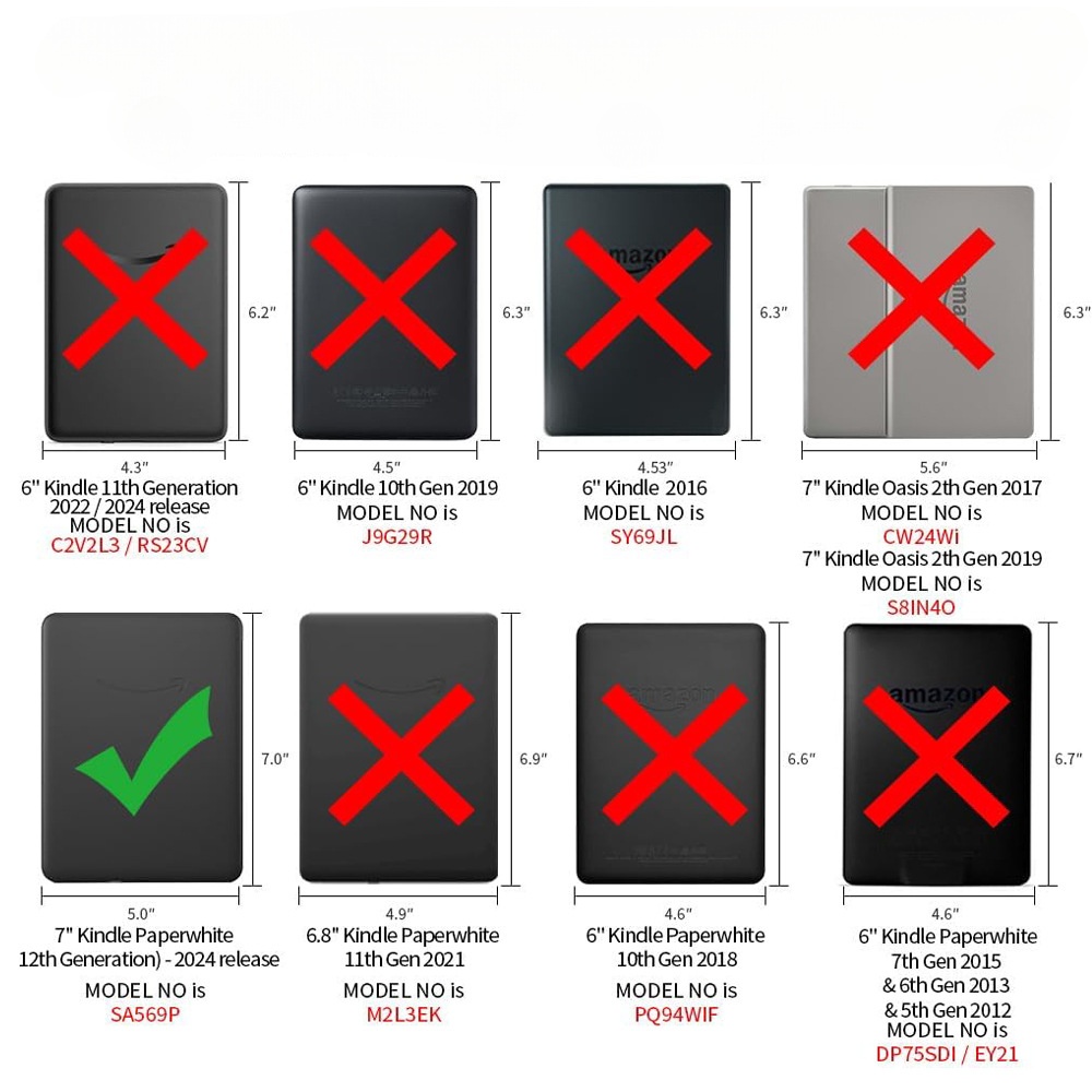 7" Flip Soft TPU Shell Leather Case Drop-Proof Protective Cover for 2024 Kindle Paperwhite KPW 12th - Image 10