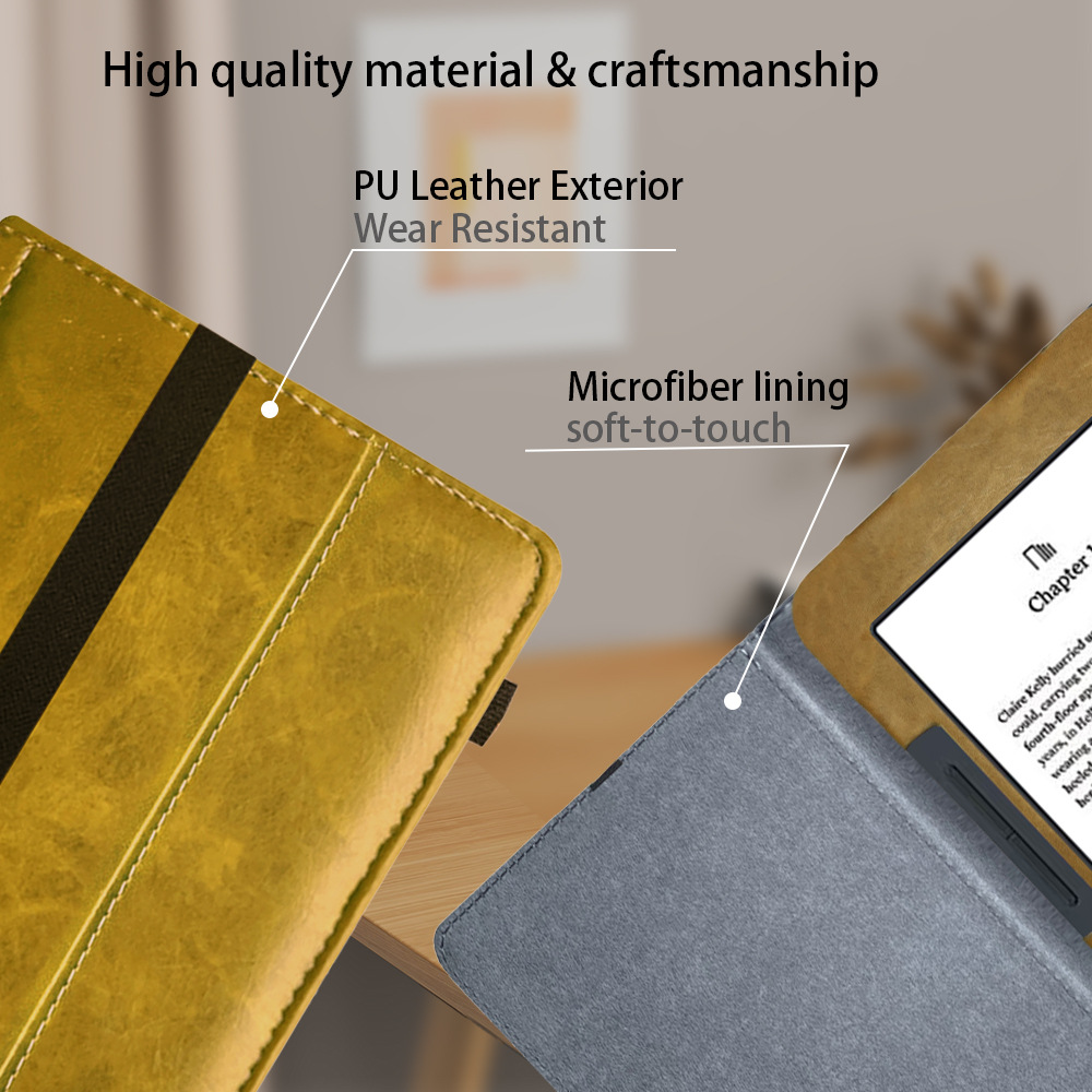 6" Flip Leather Case Drop-Proof Protective Cover for Nook Glowlight 3 (Model BNRV520) 2019 Released - Image 2