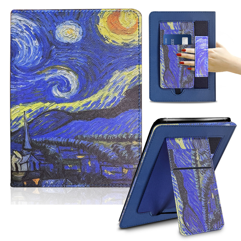 7" Leather Case Drop-Proof Protective Cover with Hand Strap for Kindle Colorsoft (Model SA569P) - Image 10