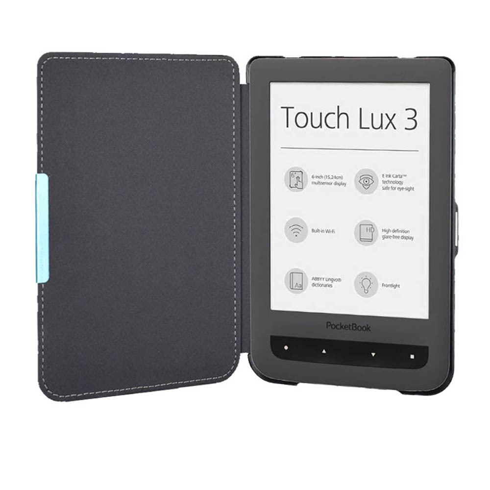 Premium 6" E-Reader Leather Case Slim Tablet Cover for Pocketbook Basic Touch 2 (PB625) - Image 2