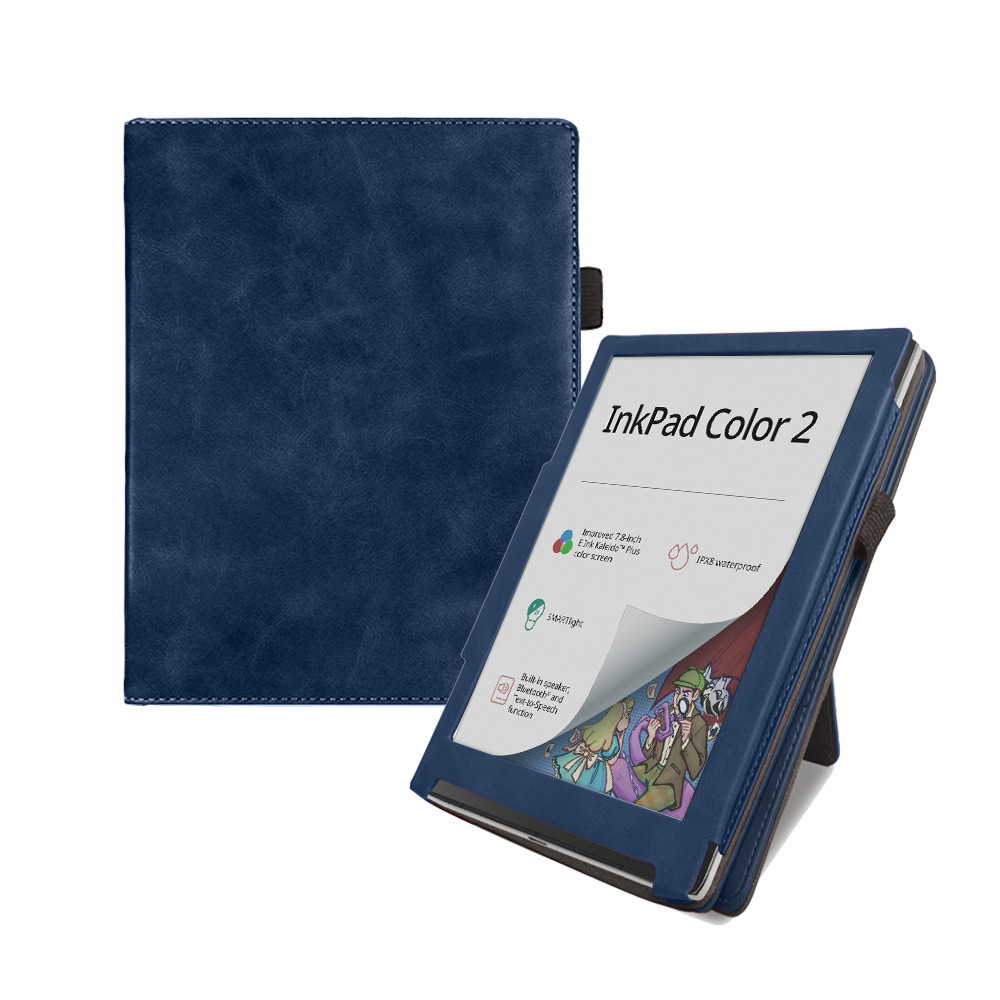 Premium 7.8" E-Reader Leather Case with Magnetic Hand Strap Cover for Pocketbook InkPad Color 2/3 PB743 - Image 6