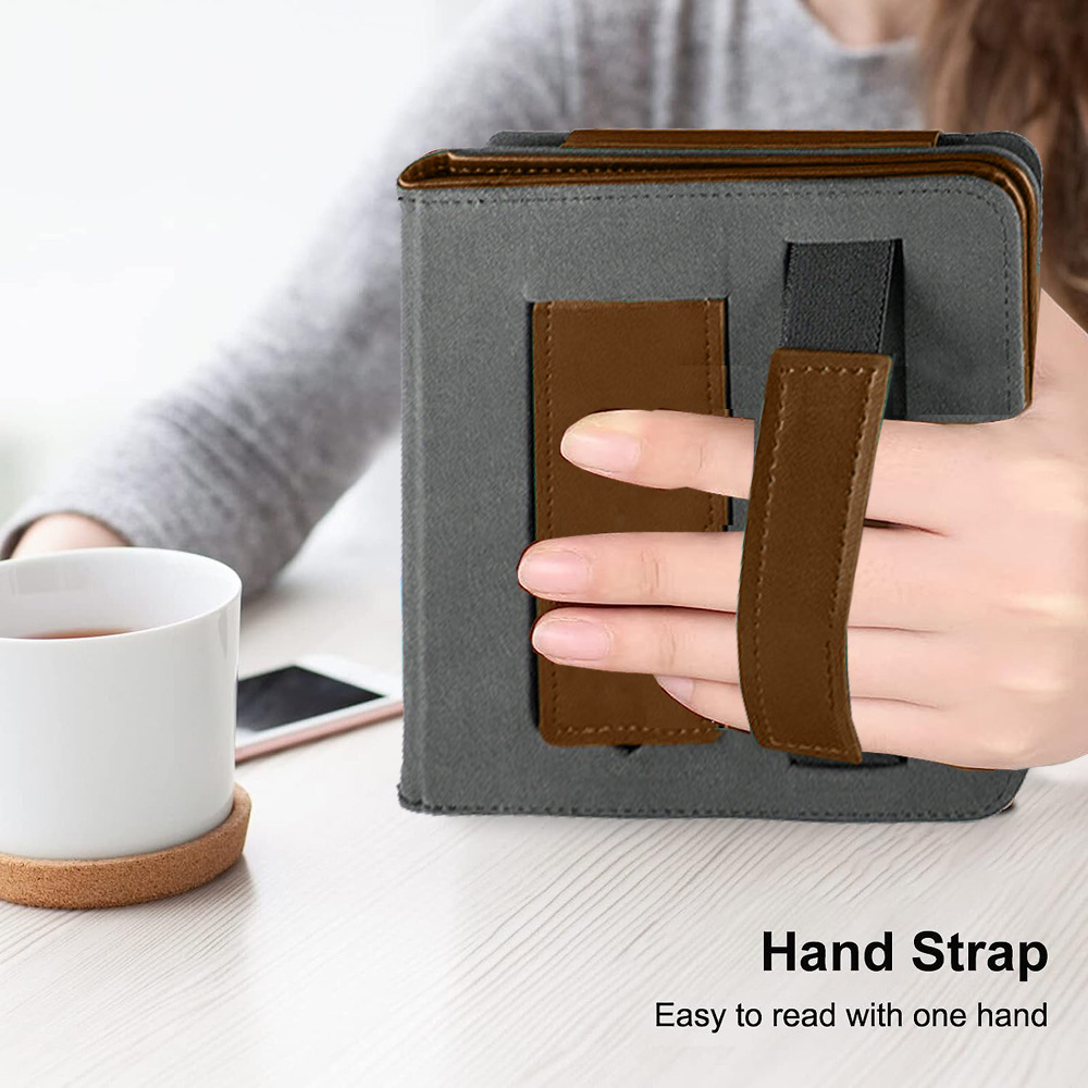 Premium 7.8" E-Reader Leather Case with Magnetic Hand Strap Cover for Pocketbook InkPad Color 2/3 PB743 - Image 4