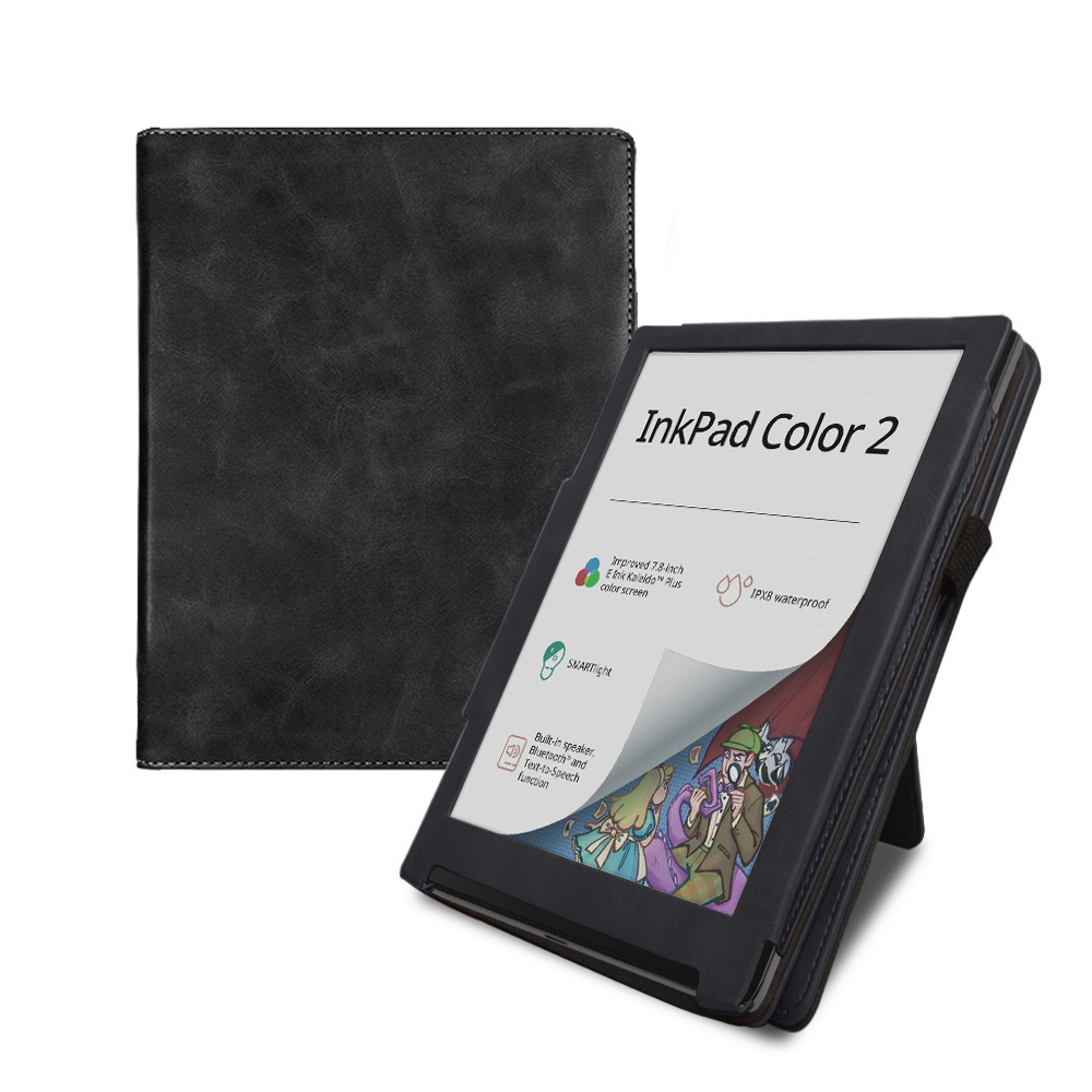 Premium 7.8" E-Reader Leather Case with Magnetic Hand Strap Cover for Pocketbook InkPad Color 2/3 PB743 - Image 7