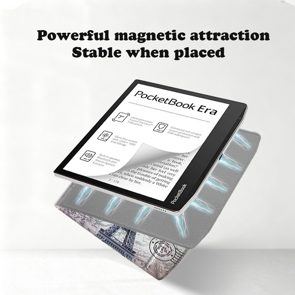 Premium Leather Tablet eReader Case with Magnetic Flip Cover for Pocketbook Era 700 - Image 2