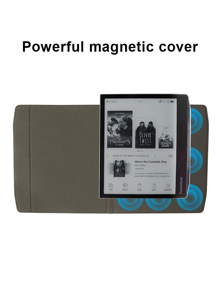 Premium Leather Tablet eReader Case with Magnetic Flip Cover for Pocketbook Era 700 - Image 4