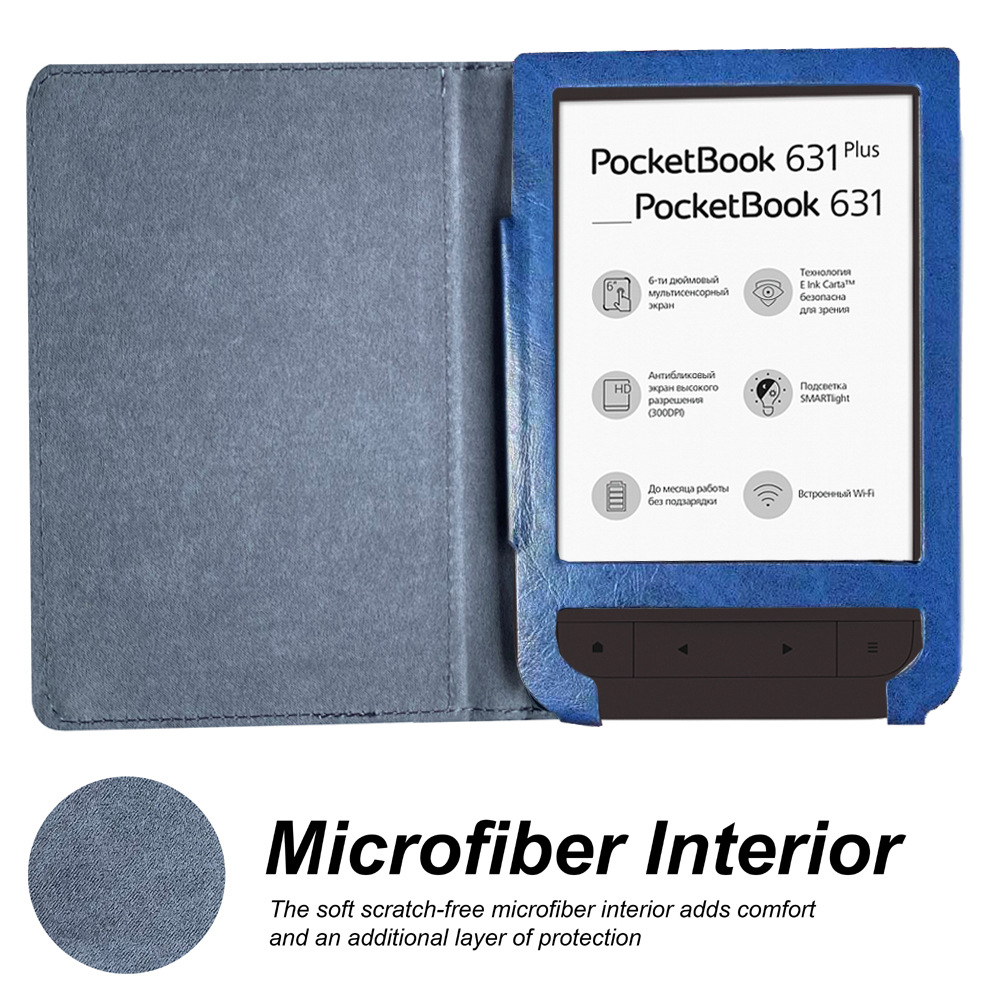 Tablet Case E-book Reader Cover with Magnetic Closure for Pocketbook Touch HD1/ HD2 PB631 - Image 3