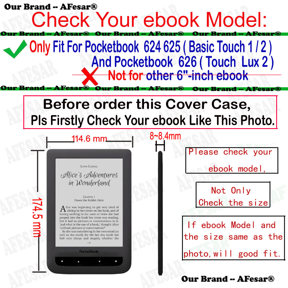 Premium 6" Slim Cover Tablet Case with Magnetic Closure for Pocketbook 624/ 625/ 626/ 626 plus - Image 6