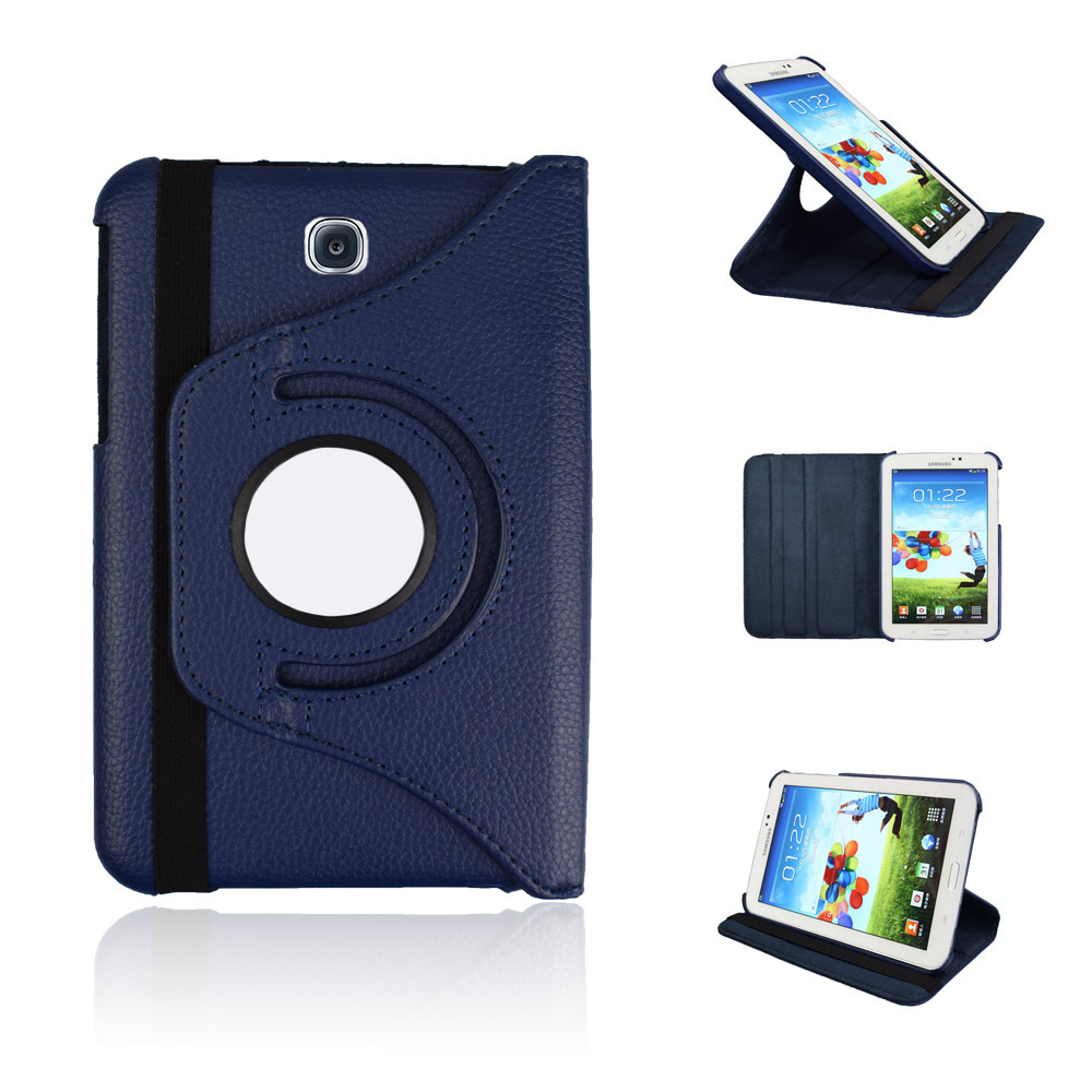 7" Rotating Folio Case Leather Shell Protective Cover for Samsung Galaxy Tab 3 SM-P3200/ T210/ T215