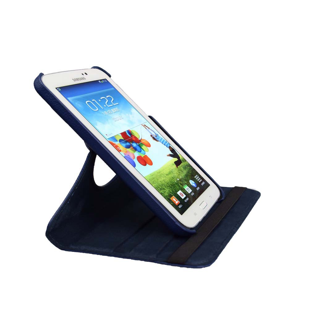7" Rotating Folio Case Leather Shell Protective Cover for Samsung Galaxy Tab 3 SM-P3200/ T210/ T215 - Image 2