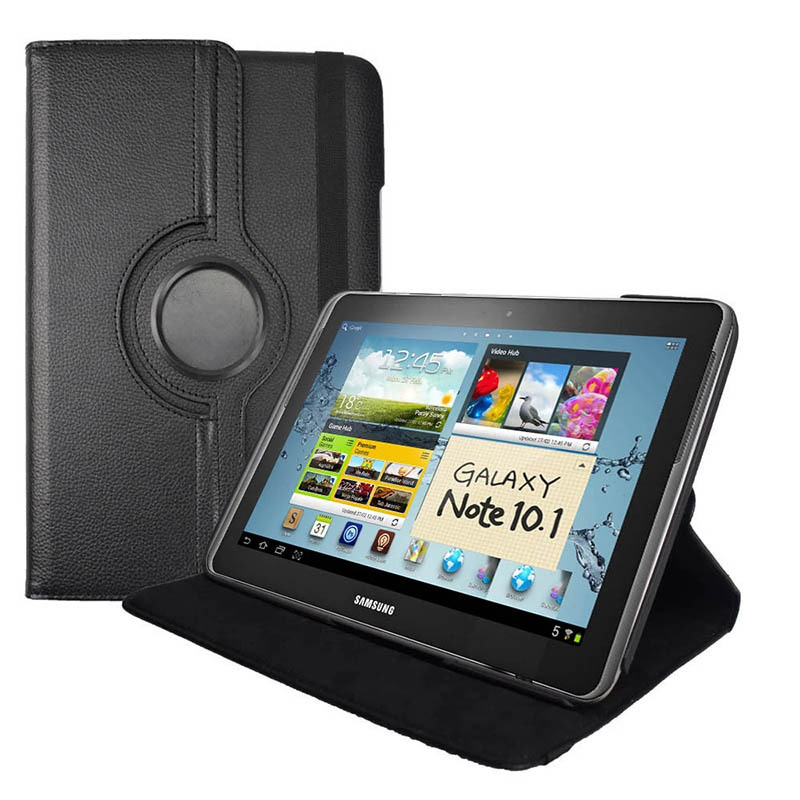 10.1" Rotating Folio Case Leather Shell Protective Cover for Samsung Galaxy Note 10.1 GT-N8000/ N8010 (2012 released)
