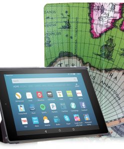 8" Flip Shell Leather Case Drop-Proof Protective Cover for Amazon Kindle Fire HD 8 5th Gen 2015