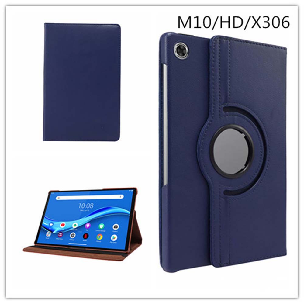 10.1" Rotating Folio Case Protective Leather Cover for Lenovo Tab M10 HD (2nd Gen) TB-X306F/ X