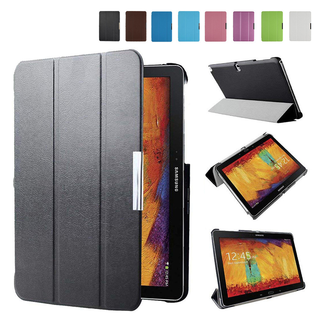 10.1" Tri-Fold Cover Soft leather Shell Folio case for Samsung Galaxy Note 10.1 SM-P601/ P600/ P605 (2014 edition)