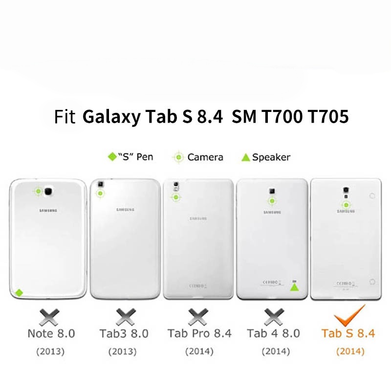 360° Rotating Pebbled Leather Case Folio Shell Protective Cover for Samsung Galaxy Tab S 8.4'' (SM-T700/ T705) - Image 9