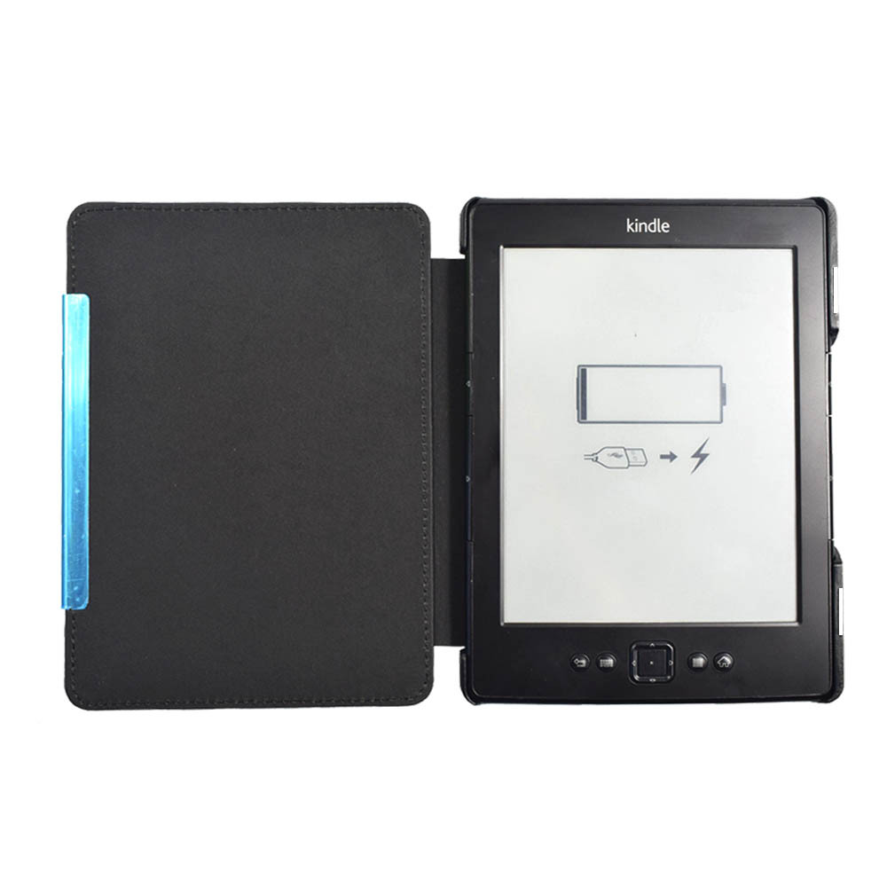 6" Leather Case Drop-Proof Protective Cover Magnetic Shell for Kindle 4 /Kindle 5 (Model D01100) - Image 2