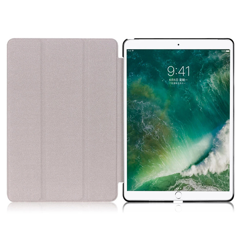10.5" Tri-Fold Stand Case Leather Shell Drop-Proof Protective Cover for 2017 Apple iPad Pro (Model A1852/A1701/A1709) - Image 4