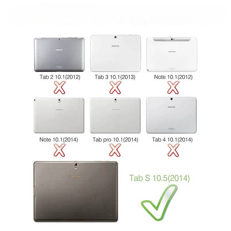 10.5" Tri-Fold Case Magnetic Full-Body Protective Cover Folio Shell for Samsung Galaxy Tab S 10.5(SM-T800 T805C) - Image 8