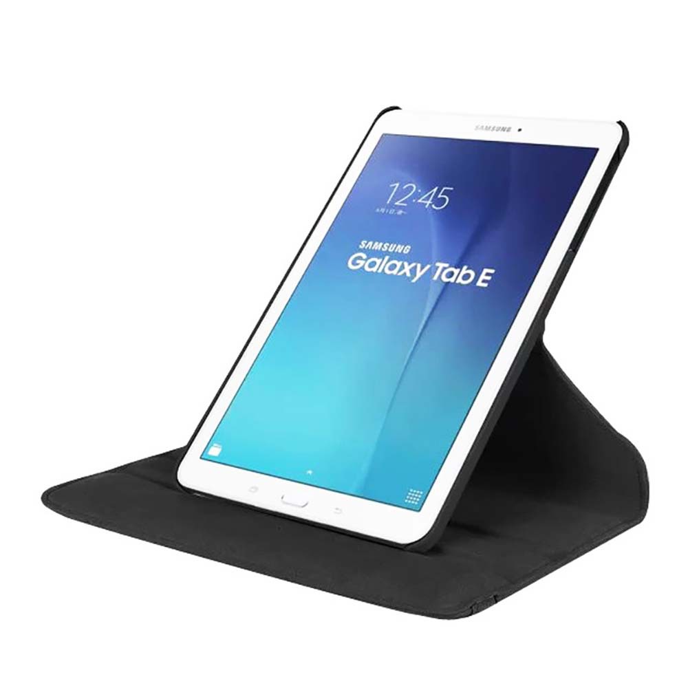 360° Rotating Pebbled Leather Case Folio Shell Protective Cover for Samsung Galaxy Tab E 9.6'' (SM-T565/ T567) - Image 3