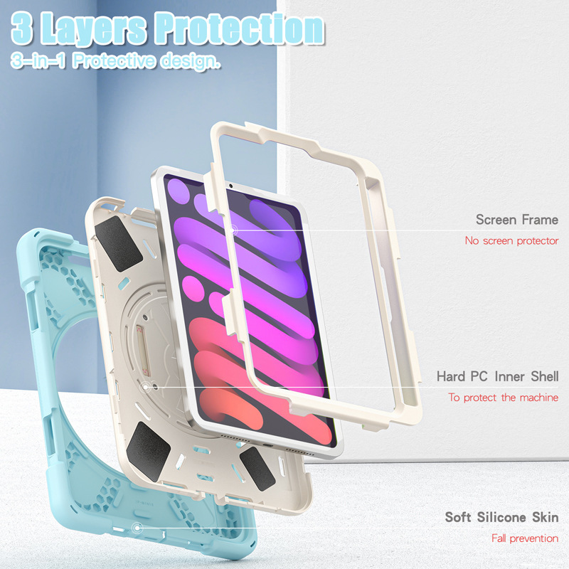 8.7" Drop-proof Stand Case Tablet Protective Cover Hand Strap Shell for Samsung Galaxy Tab A7 Lite 8.7 (SM-T220/ T225) - Image 3