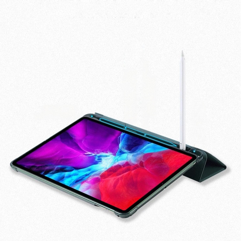10.5" Tri-Fold Case Soft TPU leather Shell folio Cover with pen holder for Apple iPad Pro (Model A1701 A1709 A1852) - Image 2