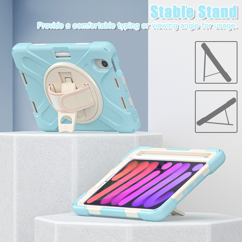 8.7" Drop-proof Stand Case Tablet Protective Cover Hand Strap Shell for Samsung Galaxy Tab A7 Lite 8.7 (SM-T220/ T225) - Image 4