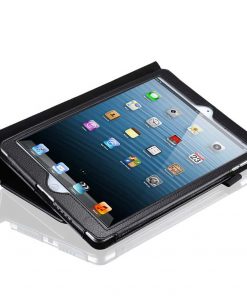 Alternative view of 9.7" Two-Fold Stand Case Grained Leather Shell Drop-Proof Protective Cover for Apple iPad 2 (Model A1395 A1396 A1397)