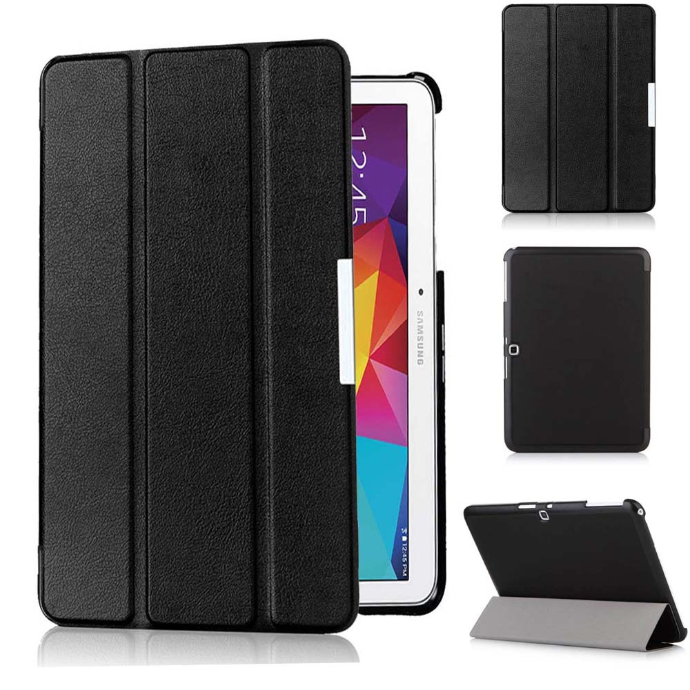 10.1" Tri-Fold Cover Soft leather Shell Folio case for Samsung Galaxy Tab 4 SM-T530/ T531/ T535