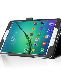 Alternative view of 9.7" Two-Fold Folio Stand Case Back Clip Shell Protective Cover for Samsung Galaxy Tab S2 9.7 (SM-T813/ T819)