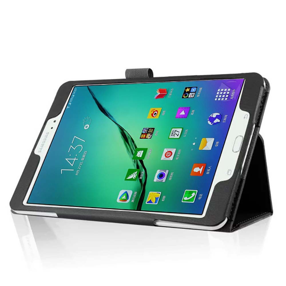 9.7" Two-Fold Folio Stand Case Back Clip Shell Protective Cover for Samsung Galaxy Tab S2 9.7 (SM-T810/ T815) - Image 2