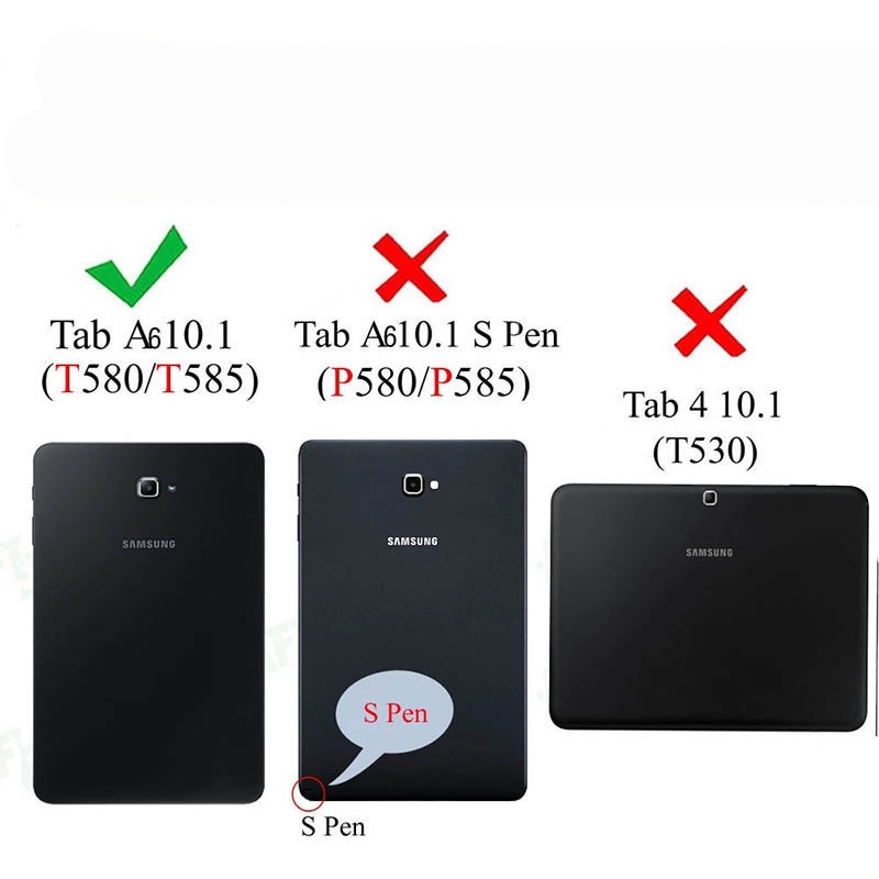 10.1" Tri-Fold Cover Soft leather Shell Folio case for Samsung Galaxy Tab A6 (Model SM-T580/ T585/ T587) - Image 10