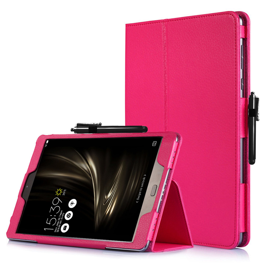 9.7" Two-Fold Folio Stand Case Back Clip Shell Protective Cover for ASUS ZenPad 3S 10 (Model Z500M)