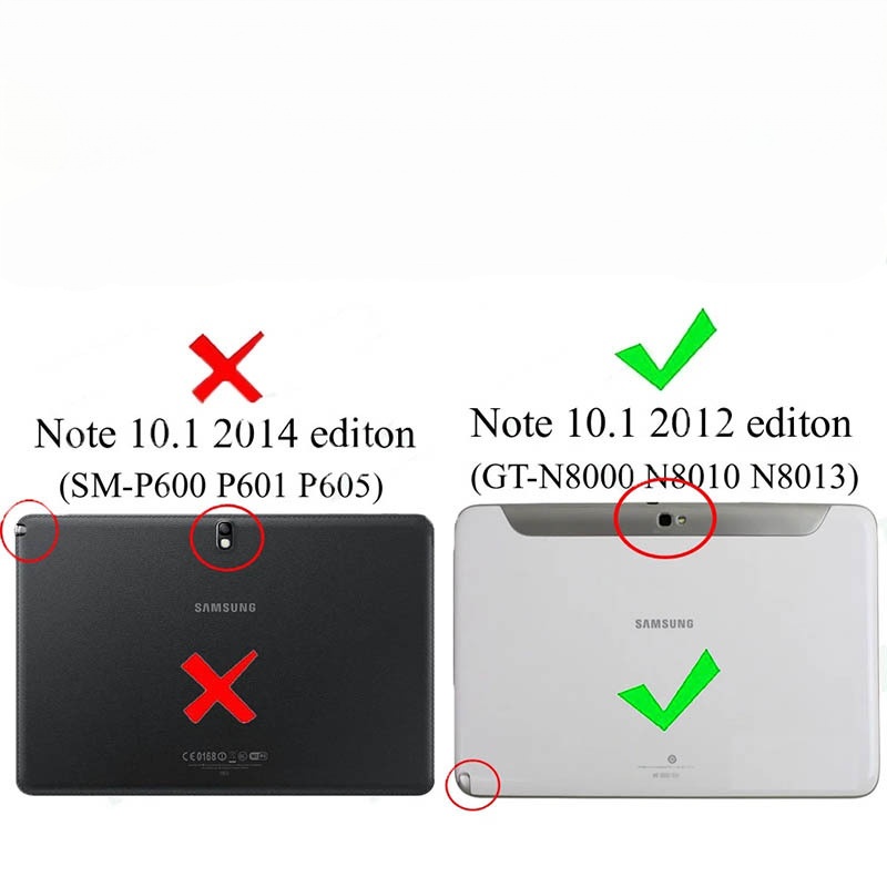 10.1" Rotating Folio Case Leather Shell Protective Cover for Samsung Galaxy Note 10.1 GT-N8000/ N8010 (2012 released) - Image 6